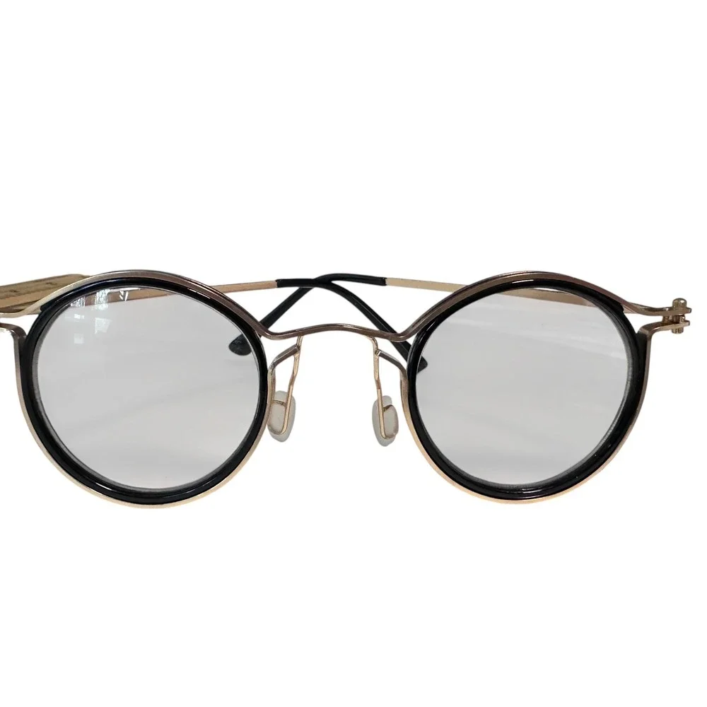 Unbranded Round Eyeglasses Unisex OS Gold Black Excellent Vintage Style Frames‎
